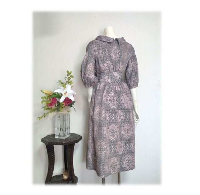 本場村山大島紬いろいろ繋ぎ大人可愛いロングワンピースに it-639573ad70662-1200.jpg