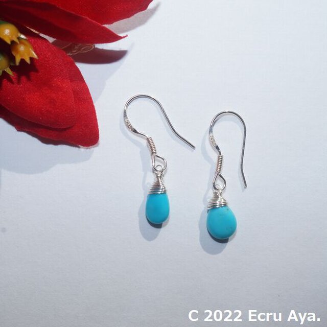 *冬の空*宝石質スリーピングビューティーAAAのピアス