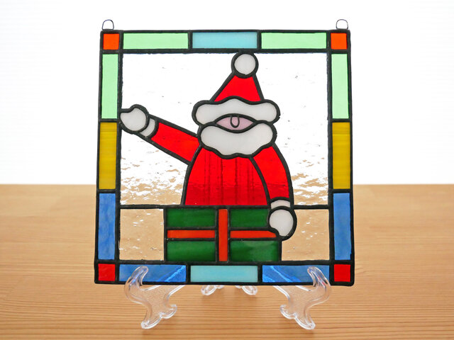 ステンドグラス ミニパネル サンタクロース 15cm | iichi 日々の暮らし