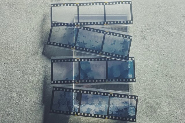 35mm ポジフィルム風クリアブックマーカー 雪の結晶 4枚セット