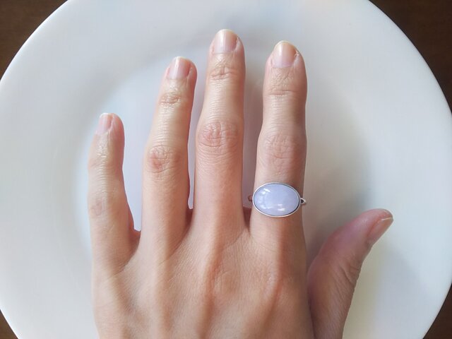 ラベンダー翡翠 オーバルカットリング ラベンダー翡翠 オーバルカットリング