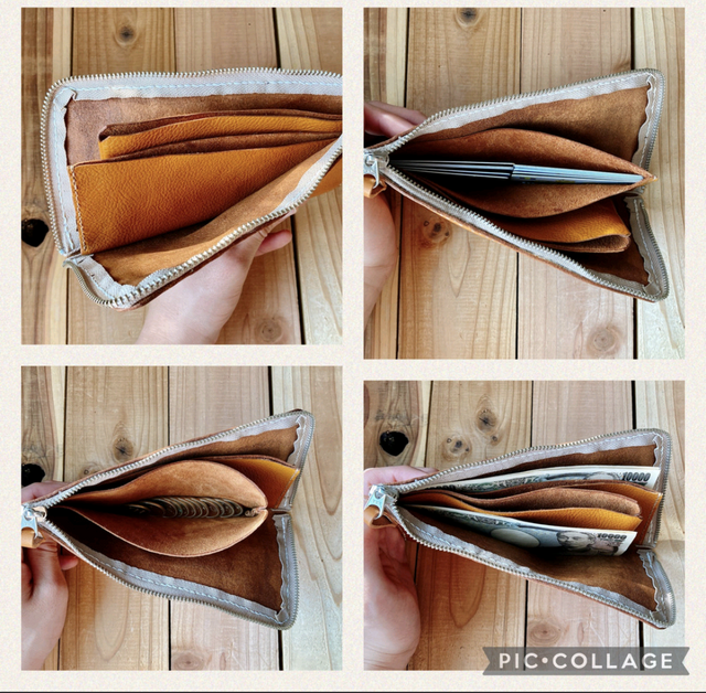 ヌメ革】たっぷり収納♪ クラフトマンウォレット（財布/長財布