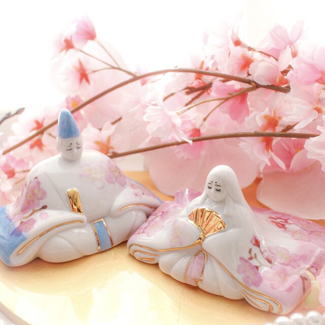 新作】陶器のお雛様〜桜ひらり〜 | iichi 日々の暮らしを心地よくする