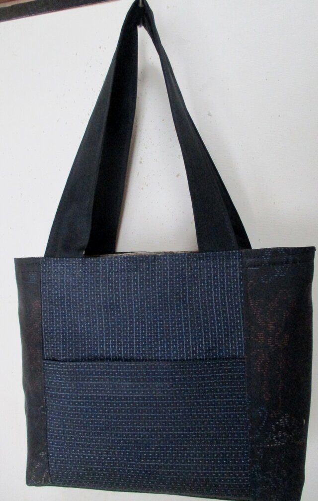６８２７ 大島紬の着物で作った手提げ袋 #送料無料 | iichi