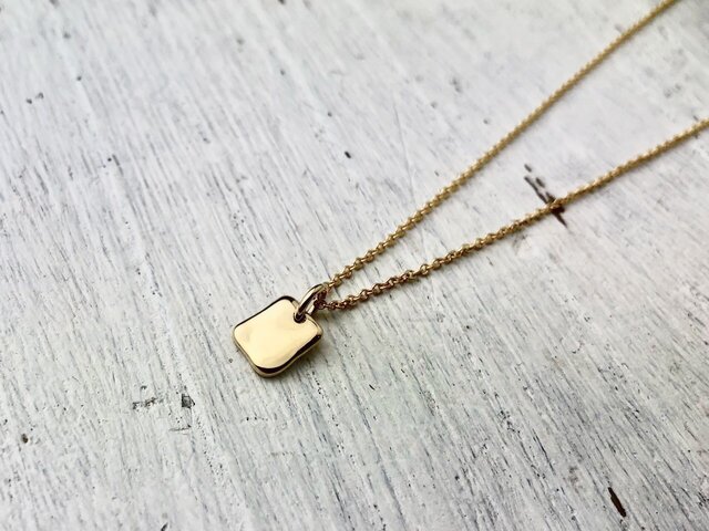 K18 ベネチアン　ペンダントヘッド K18/一点物【四角】ミニプレートペンダント /No.00196278