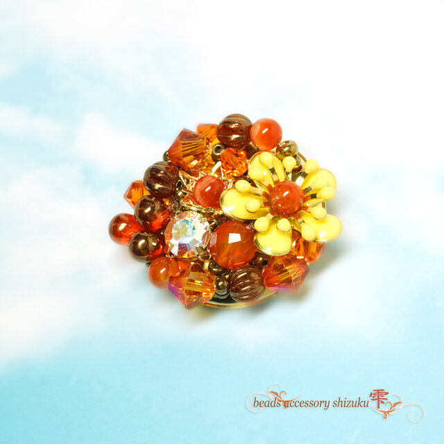 フラワーブローチ＊カーネリアンⅢ