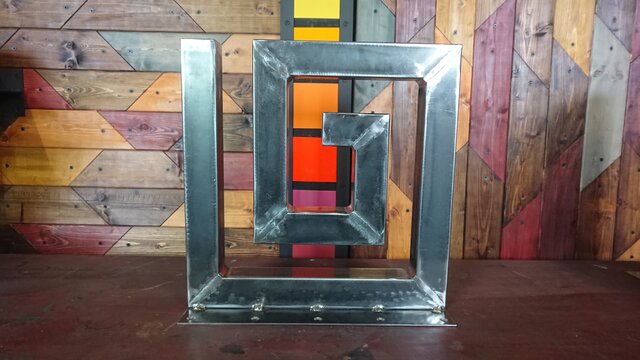 無塗装でアイアンな極太鉄脚♪50×400×400mm 渦巻型 2脚ver. ローテーブル