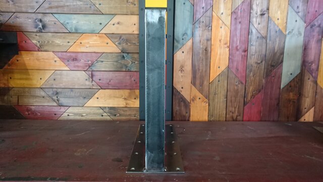 無塗装でアイアンな極太鉄脚♪50×400×400mm 渦巻型 2脚ver. ローテーブル