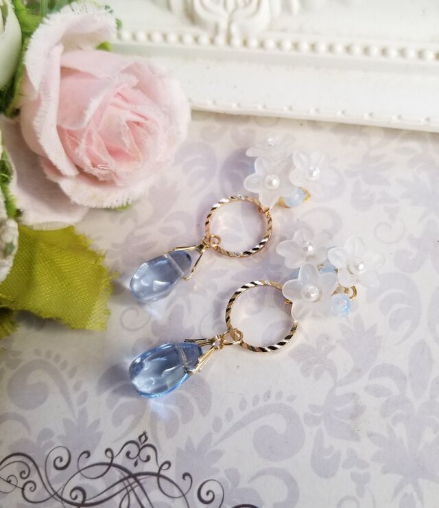 No.182 チェコビーズ ピンクのグラデーションピアス ハンドメイド No.182 チェコビーズ ピンクのグラデーションピアス ハンドメイド