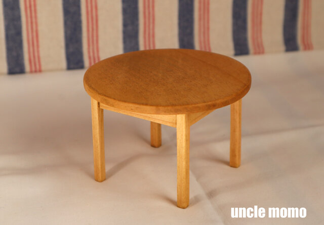ドール用丸テーブル M（色：オーク） 1/12ミニチュア家具 | iichi