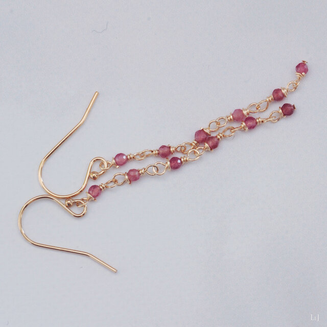 ピンクトルマリンのロングピアス Dolce112