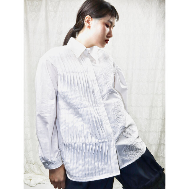 naminami design shirt 4007 white meikeiin handmade