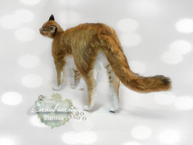 アフリカゴールデンキャット 猫 ネコ 山猫 羊毛フェルト アート
