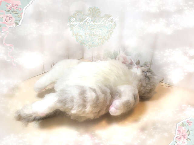 アートドール　黄ネコ幻獣　羊毛フェルト アートドール 黄ネコ幻獣 羊毛フェルト