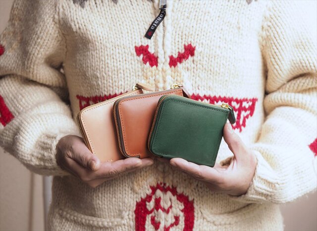 本革　財布　オールレザー　手縫い　レザークラフト ハンドメイド　ヌメ革 特別価格☆オールレザー手のひらサイズ・大人のためのヌメ革
