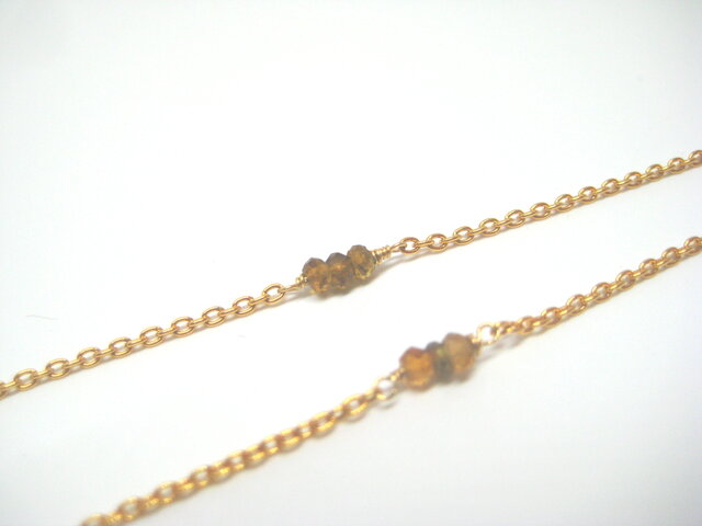 14KGF シトリンとトルマリンのブレスレット | iichi 日々の暮らしを