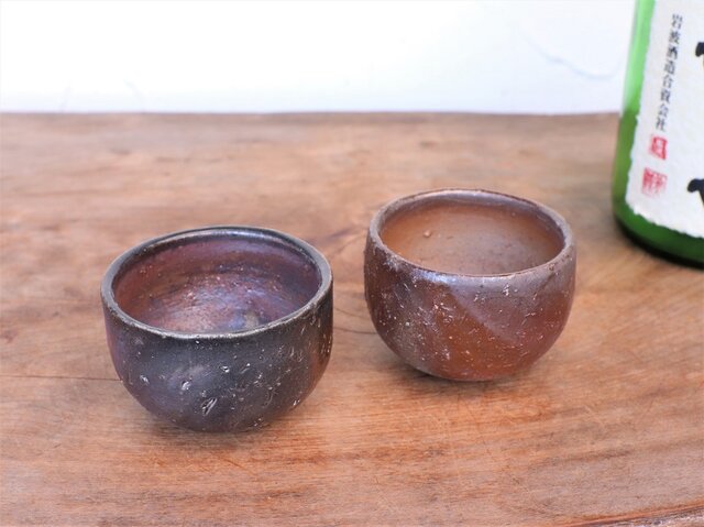 備前焼 ぐい呑 お値下げ 備前焼 ぐい呑み(2個セット) gi-337 | iichi 日々の暮らしを心地よく