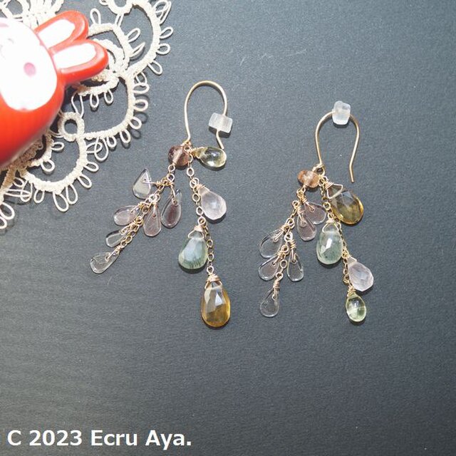 *NewYearHappyBag*1月の色2wayアシンメトリーピアスのセット