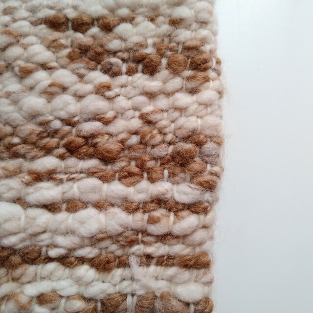 手紡ぎ糸の手織りスヌード ナチュラルカラー スヌード ウール