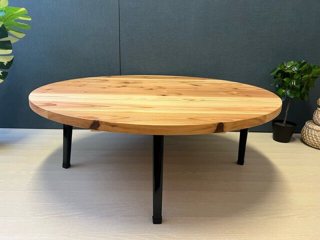 【いぬさま】 ローテーブル だるま形 90cm 60cm 杉 折りたたみ脚 送料無料】 ローテーブル 丸形 90cm 杉 折りたたみ脚 | iichi