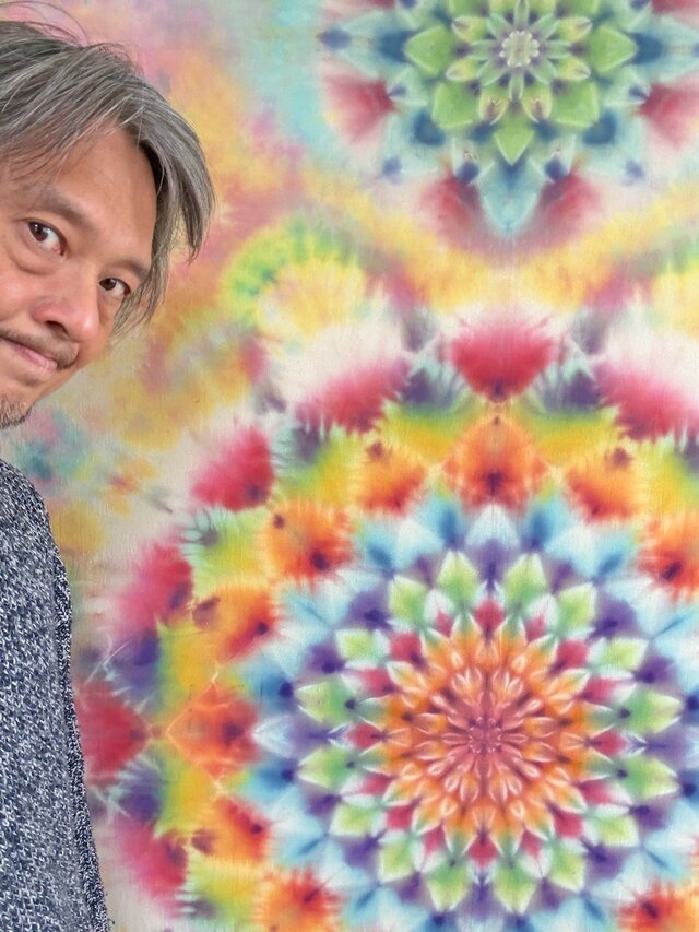 タイダイ染め タペストリー 極彩淡華 HD18-35 | iichi 日々の暮らしを