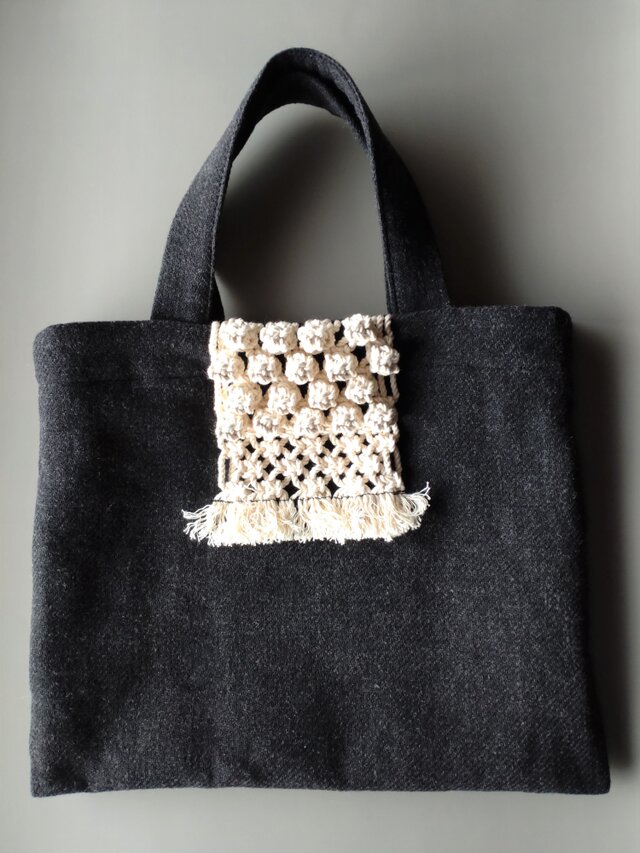 マクラメアップリケバッグB