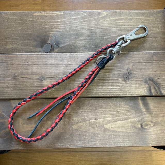 ウォレットロープ（黒×赤）