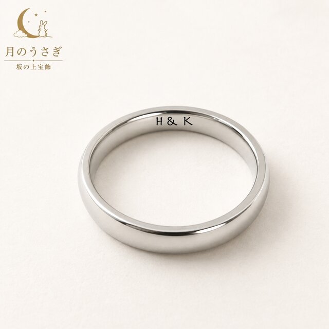 月のうさぎ リング 「1本」 幅3.4mm チタン | iichi 日々の暮らしを