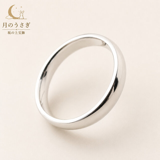 月のうさぎ リング 「1本」 幅3.4mm チタン | iichi 日々の暮らしを