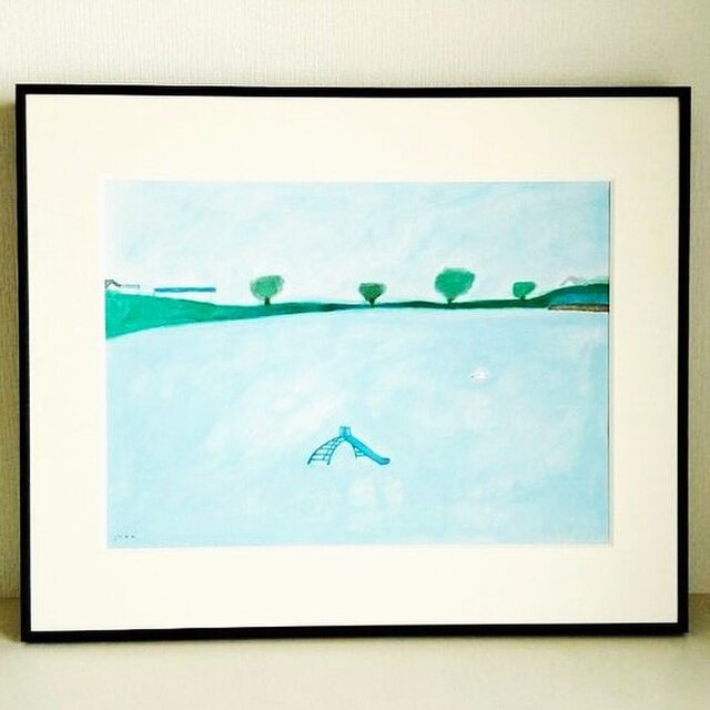 一点物｜原画「広場」※額縁入り（四つ切サイズ）