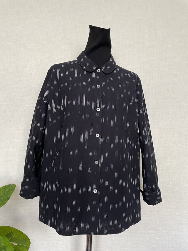 久留米絣　台衿シャツカラーブラウスジャケット　BJK3