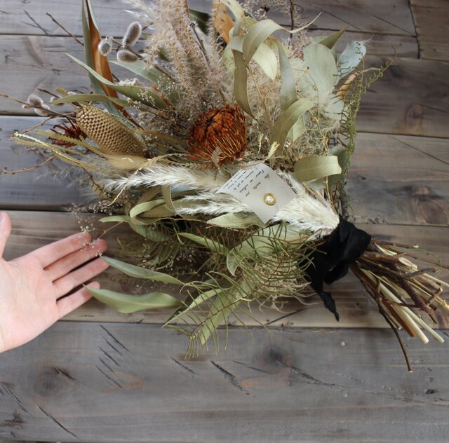 バンクシアキャンドルのフライングスワッグ№1 ドライフラワースワッグ