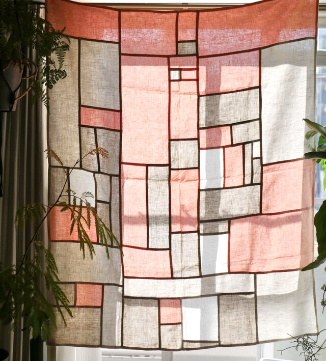 LINEN POJAGI CURTAIN 105×130 PINK