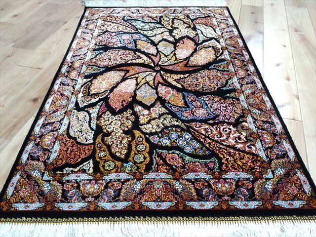 ペルシャ絨毯 ネイアブリシャム ハイブリッド 60x90cm マット