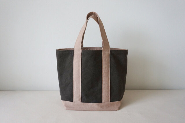 TOTE BAG -bicolor- (L) / graybrown × pinkbeigeの画像