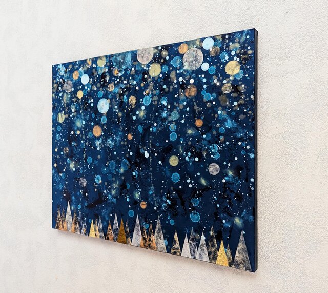 オーロラを描いた、アクリル絵画です。F８号、私が、描いた作品です。 アクリル絵の具で「オーロラの風景」を描いてみた｜junya_art