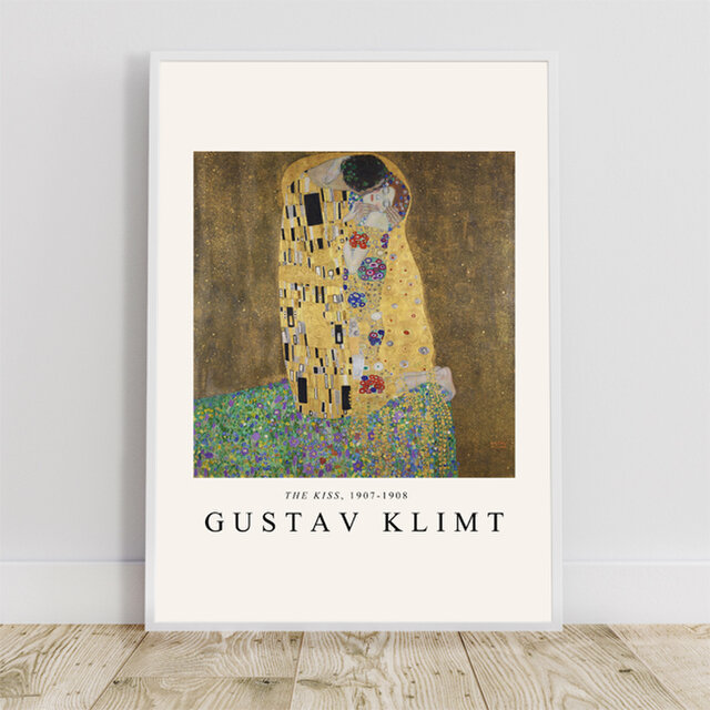 正規品 Gustav クリムト 接吻 ポスター額 美術品・アンティーク 