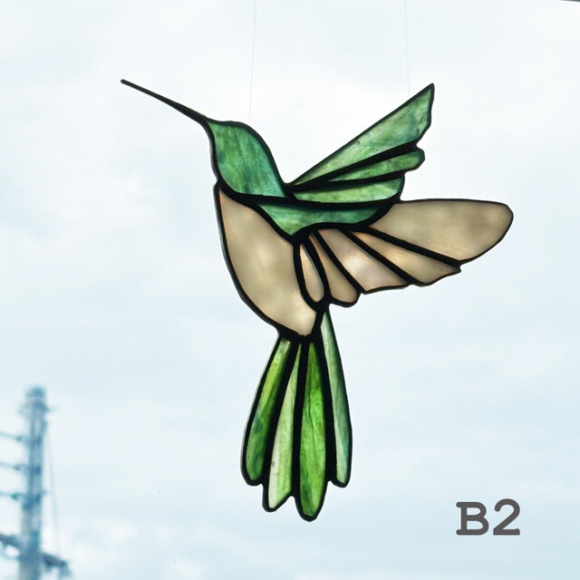 ステンドグラス サンキャッチャー ハチドリ ～Hummingbird～ 3羽セット 