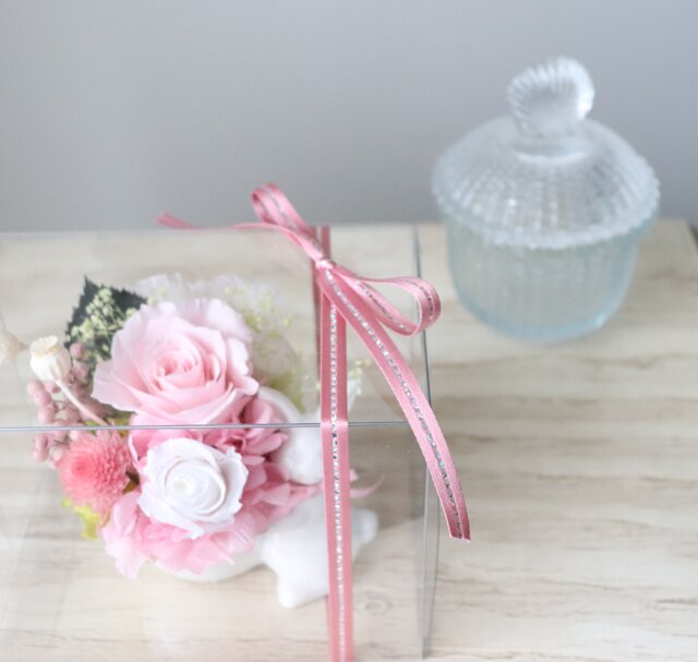 森のうさぎさん アレンジメント～青いバラ～（プリザーブドフラワー