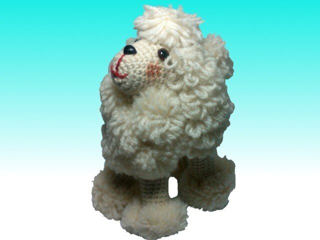 スタンダードプードル 手編み犬あみぐるみホワイト ハンドメイド Iichi ハンドメイド クラフト作品 手仕事品の通販