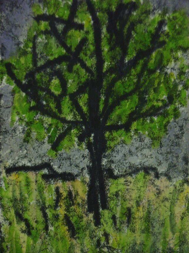 春　水彩とモノタイプ