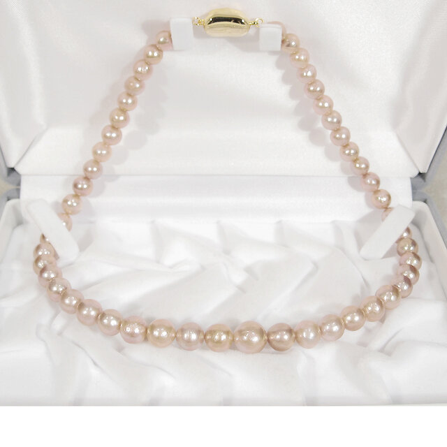 10、9-7ｍｍの本真珠（淡水パール）とSV925のネックレス（ナチュラル