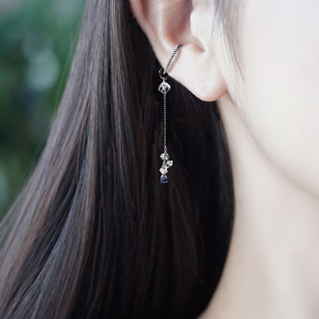 14kgf タンザナイトとハーキマーのピアス 14kgf タンザナイトとハーキマーのピアス 14kgf タンザナイトと