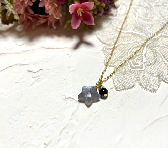 ネックレス｜幸運・厄除け｜美しい色合いのラピスラズリ×天然色モリオン ネックレス｜幸運・厄除け｜美しい色合いのラピスラズリ×天然色