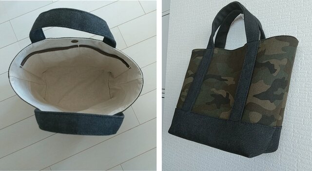 ハンドメイド、トートバック、ヴィンテージ帆布、ステッチ入りマルシェLLサイズ ハンドメイド、トートバック、ヴィンテージ帆布、ステッチ入り