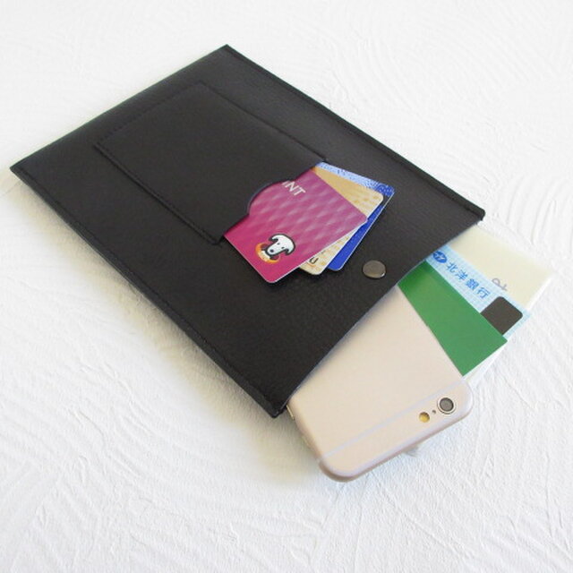 《ゴートスキン》》Ａ６サイズ対応・タテ型フラットケース・ポケット付き・0297