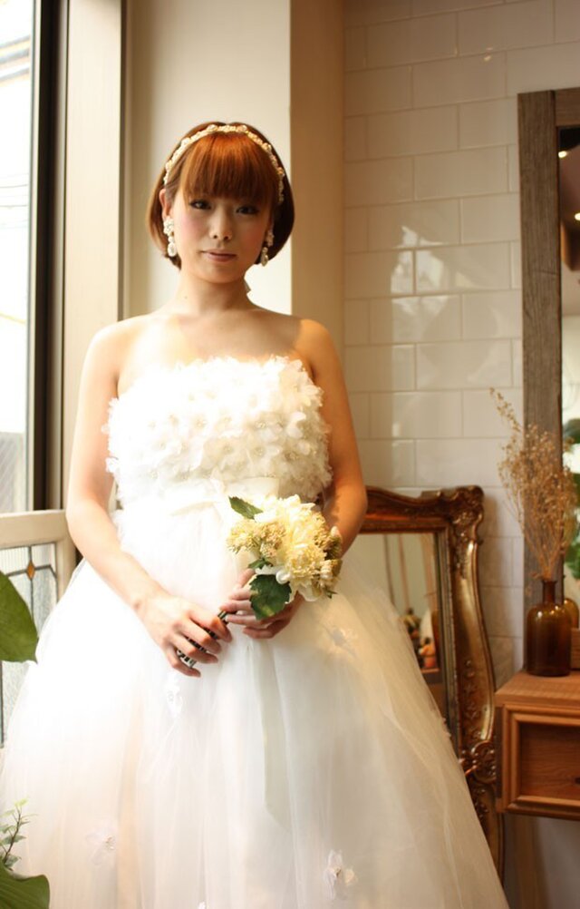 ブライダル用ヘッドドレス ネックレス パールのお花 Iichi ハンドメイド クラフト作品 手仕事品の通販