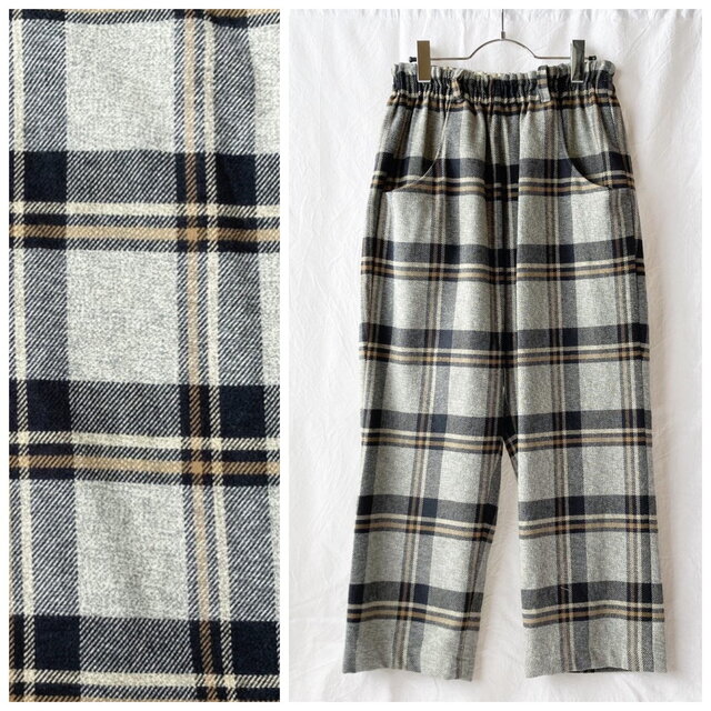 ジェルミナルパンツ（9～13号）（ショート丈：ベーシックチェック：グレー）