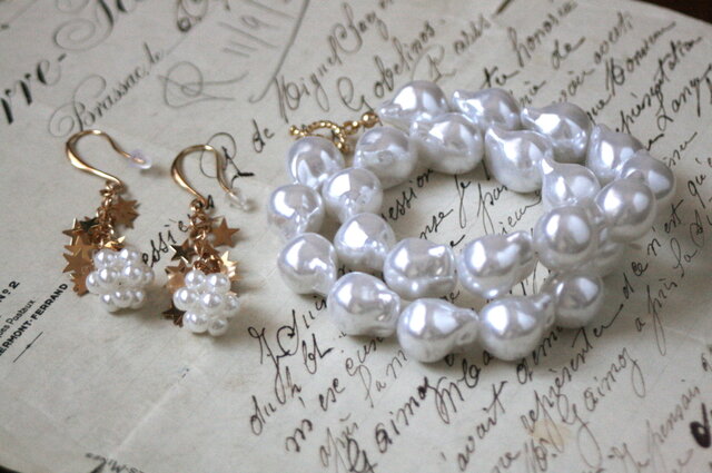 Pearl for life パールピアス新品未使用　卒・入学式等多様 淡水パール ピアス セミラウンド（ストーン付き） 6mm、8mm 1
