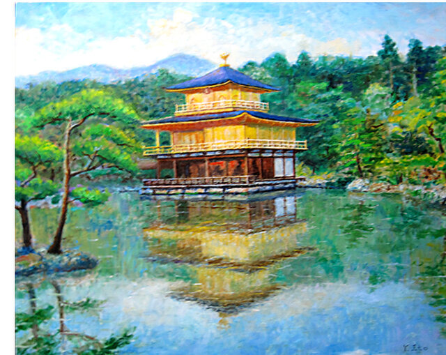 鏡湖池と金閣 | iichi 日々の暮らしを心地よくするハンドメイド